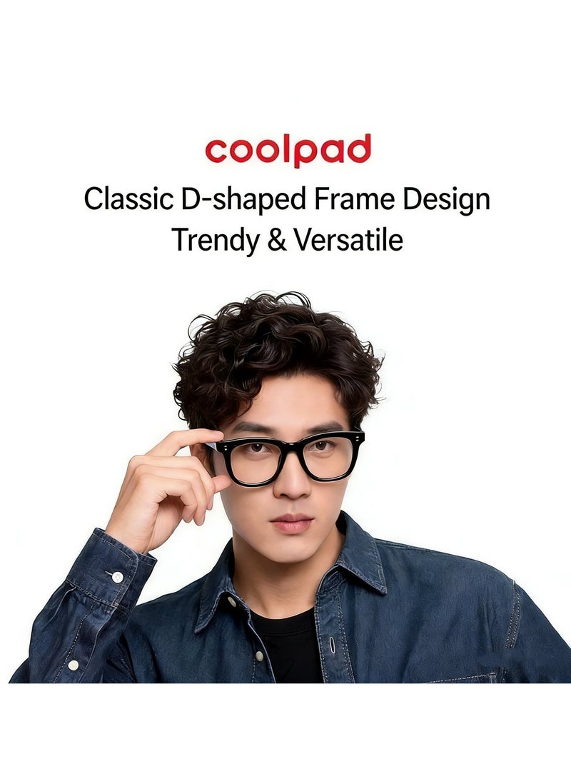 كول باد نظارات Coolpad YX100 الذكية بتقنية الذكاء الاصطناعي مزودة بكاميرا مدمجة، ومساعد صوتي بتقنية الذكاء الاصطناعي، وترجمة فورية، وتصميم فائق الخفة بوزن 39 غرامًا. - Image 2